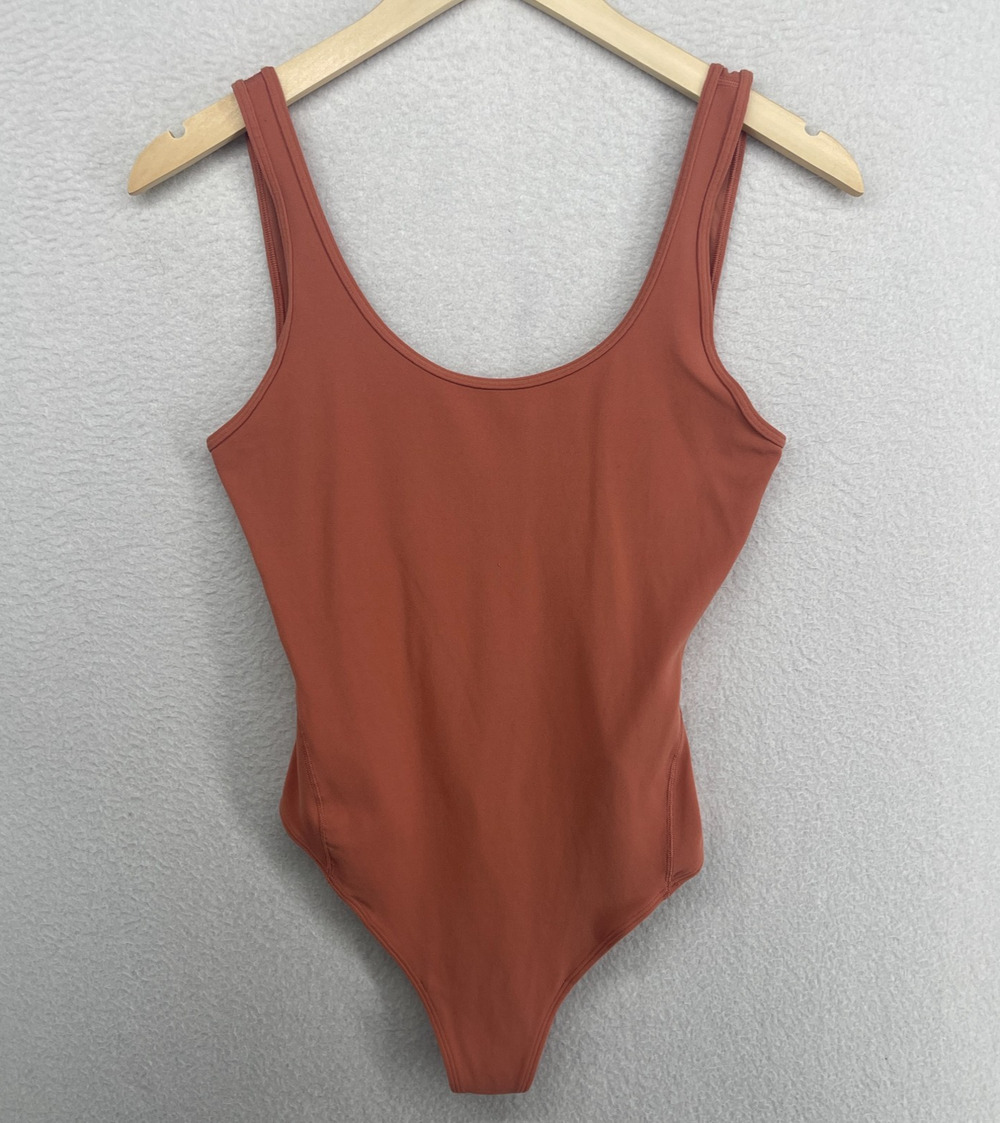 lululemon athletica Rust Orange Scoop-Neck Bodysuit